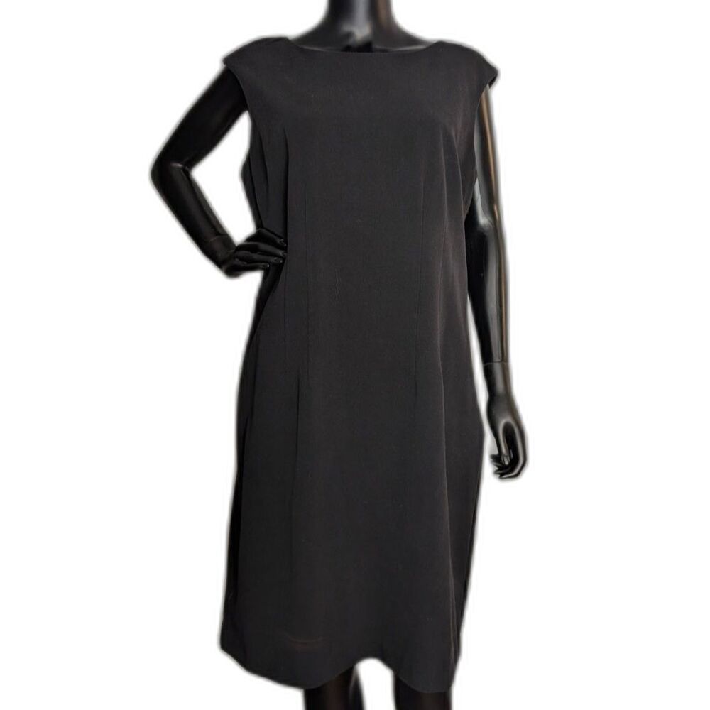 Sag Harbor Stretch Black Sheath Dress Size 18 Sleeveless Career Classic